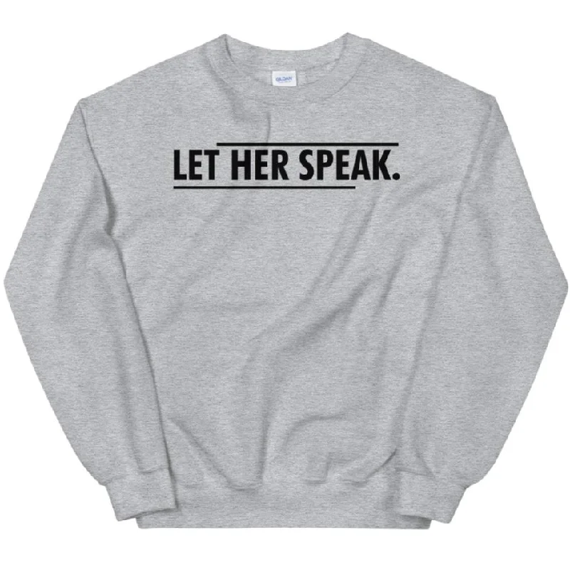 Let Her Speak -- Sweatshirt Hoodie with Bell Sleeves Flared Feminine