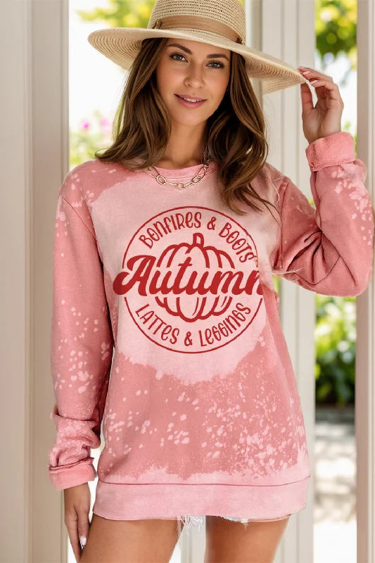 Letter Graphic Long Sleeve Sweatshirt Hoodie with Hem Drawcord Adjustable Customizable