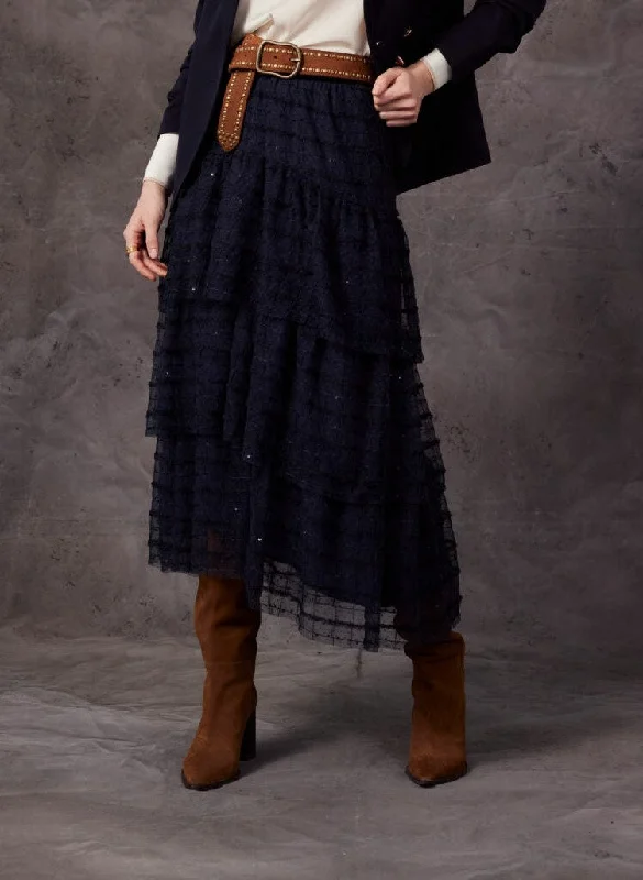 LOOBIES STORY DULCIE SKIRT INDIGO chiffon skirt airy