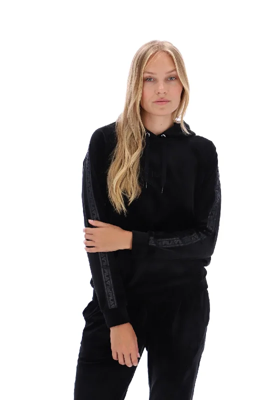 Malia Raglan Velour Hoodie Hoodie with Drawstring Waist Adjustable Fitted