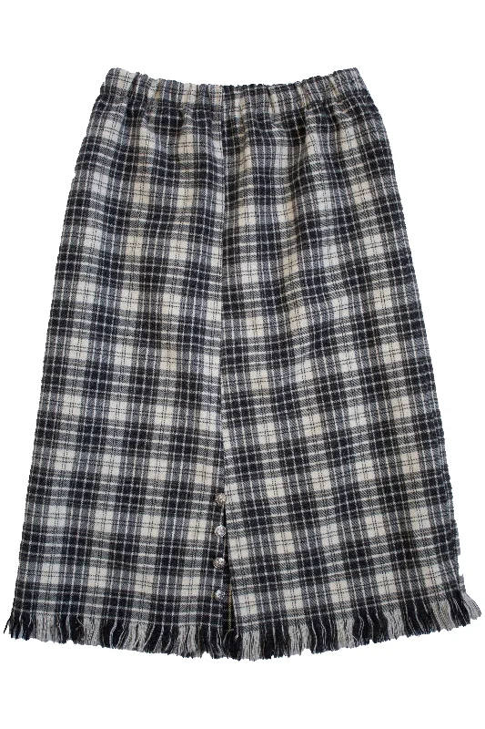 No Label - Plaid Midi Skirt velvet skirt plush