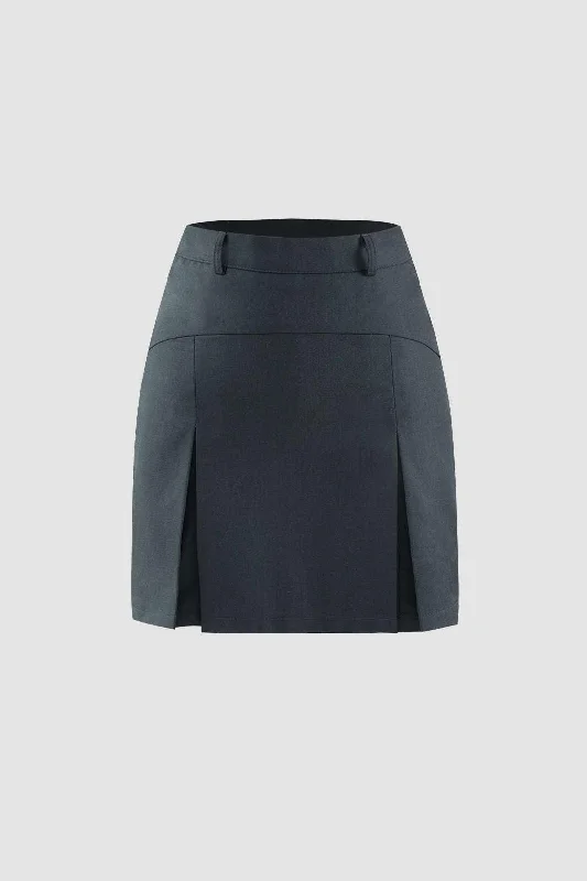 Pleated A-line Mini Skirt vintage skirt charm