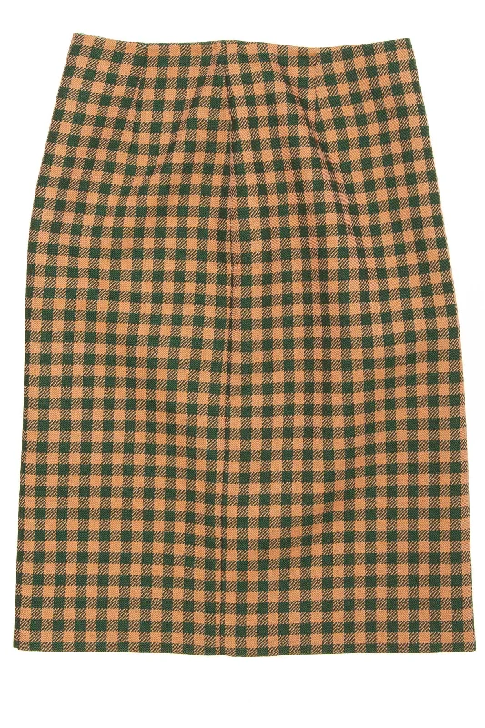 Prada - Brand New Pink and Green Plaid Skirt - IT 40 lightweight skirt design
