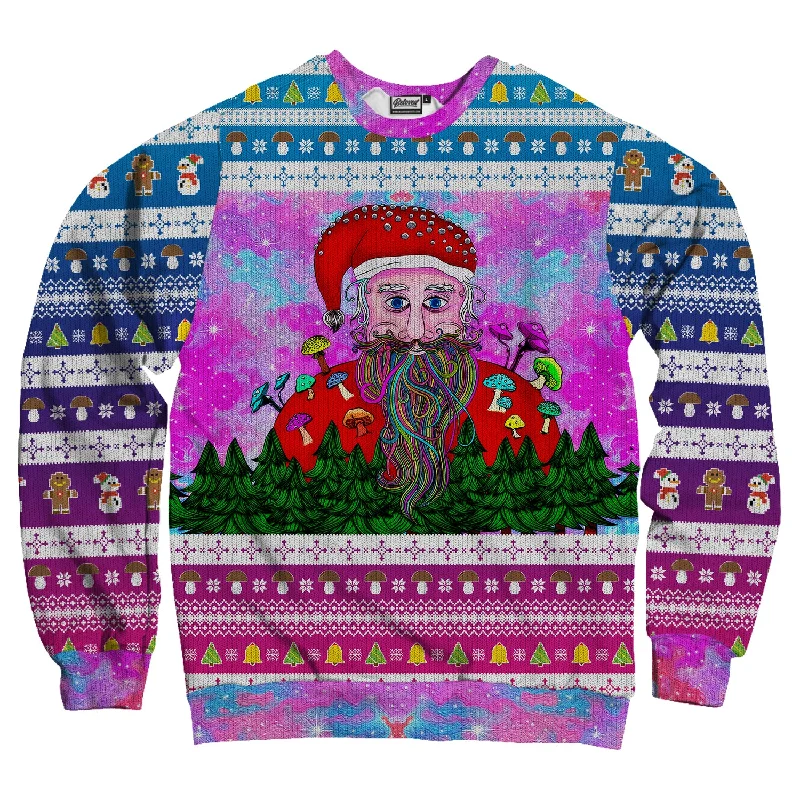 Psychedelic Santa Unisex Sweatshirt Zip Hoodie Drawstring Kangaroo Pocket