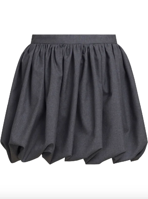 puffball mini skirt in grey linen skirt natural