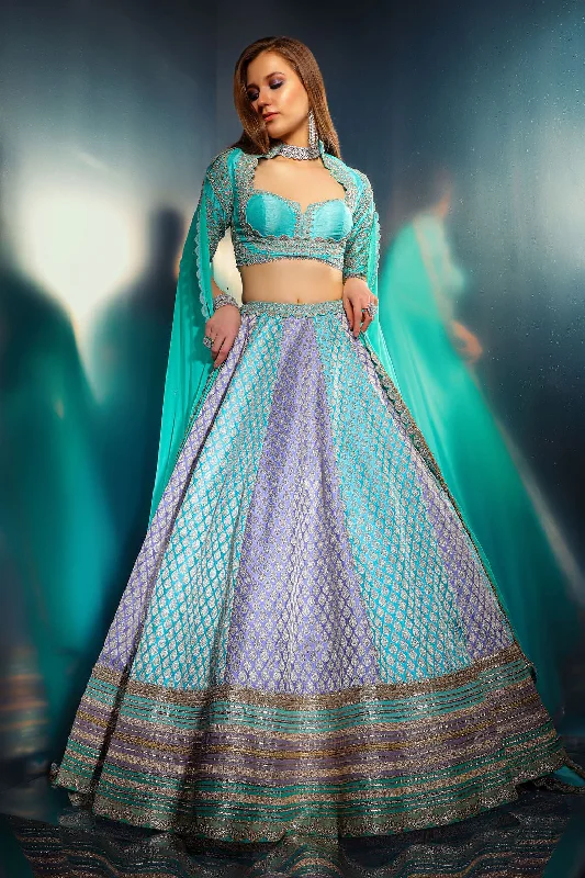 Banarsi Skirt with choli cut blouse linen skirt breathable