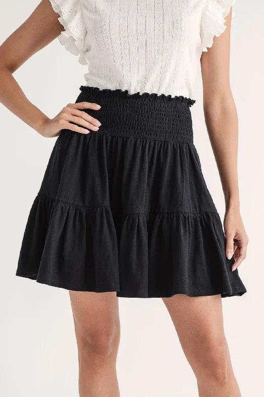 RD Style Tisha Ruched Waistband Jersey Skirt relaxed fit skirt