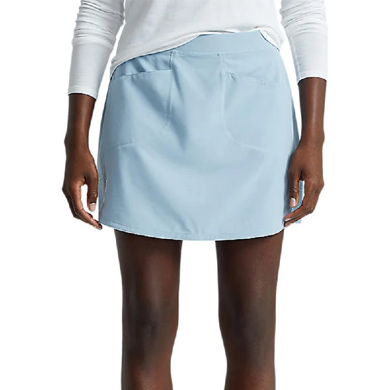 RLX Ralph Lauren Women's Aim Skort 15" - Vessel Blue linen skirt natural