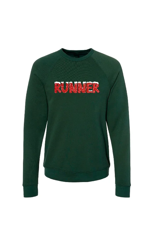 RUNNER Holiday Sweatshirt Hoodie with Ribbed Neckline Snug Warm