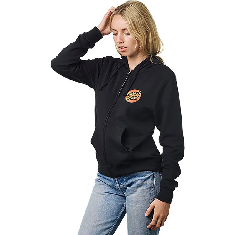 Santa Cruz Classic Dot MW Women's Hoody Zip Sweatshirts (Brand New) Hoodie with Cropped Fit Short Trendy