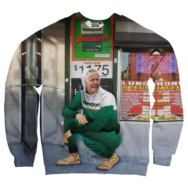 Smokin' Biden Unisex Sweatshirt Hoodie with Batwing Sleeves Loose Dramatic