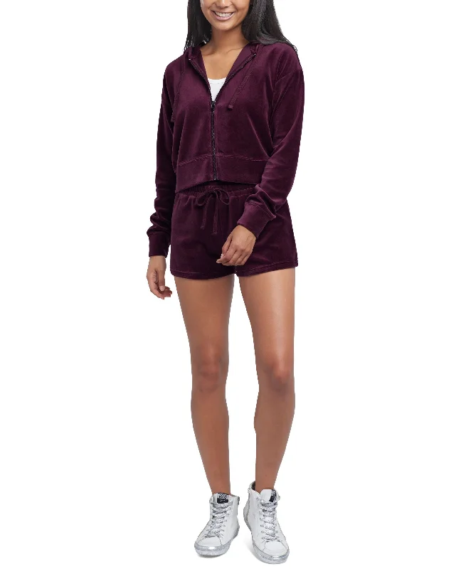 Splendid Cropped Zipper Hoodie Hoodie with Raglan Sleeves Sporty Comfortable