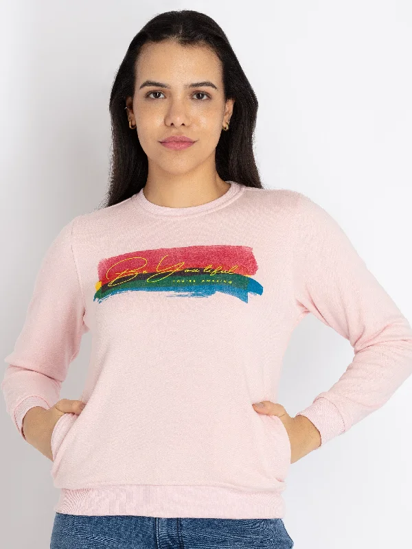 Womens Printed Round Neck Sweatshirt Hoodie with Turtle Neck Cozy Winter