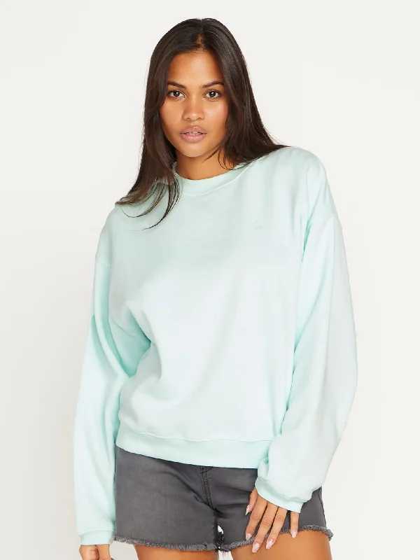 Stone Heart Ii Sweatshirt - PALE AQUA Hoodie with Hem Contrast Bold Stylish