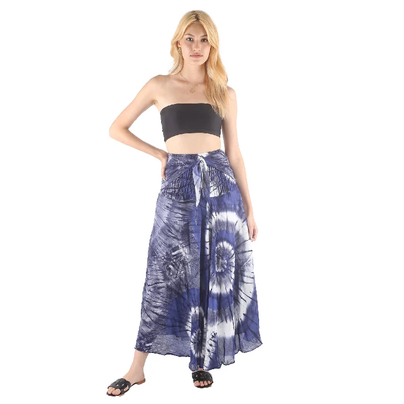 Tie Dye Women's Bohemian Skirt in Navy SK0033 020244 04 tiered skirt playful
