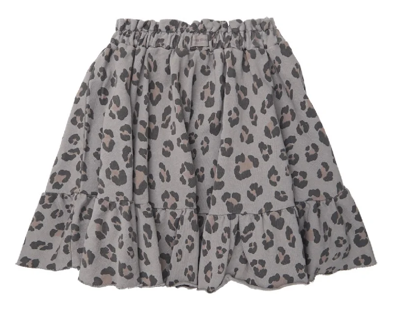 TOCOTO VINTAGE BROWN ANIMAL PRINT PLUSH SKIRT slim fit skirt