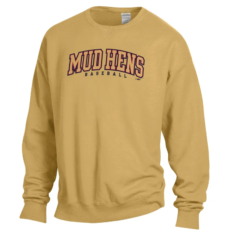 Toledo Mud Hens Gold Hens Comfort Wash Crewneck Sweatshirt Hoodie with Earth Tones Natural Calm