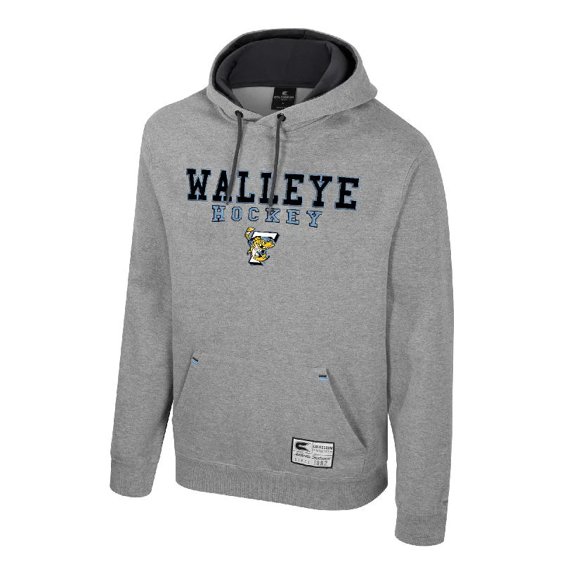 Toledo Walleye Grey Zion Hooded Sweatshirt Hoodie with Pattern Geometric Abstract