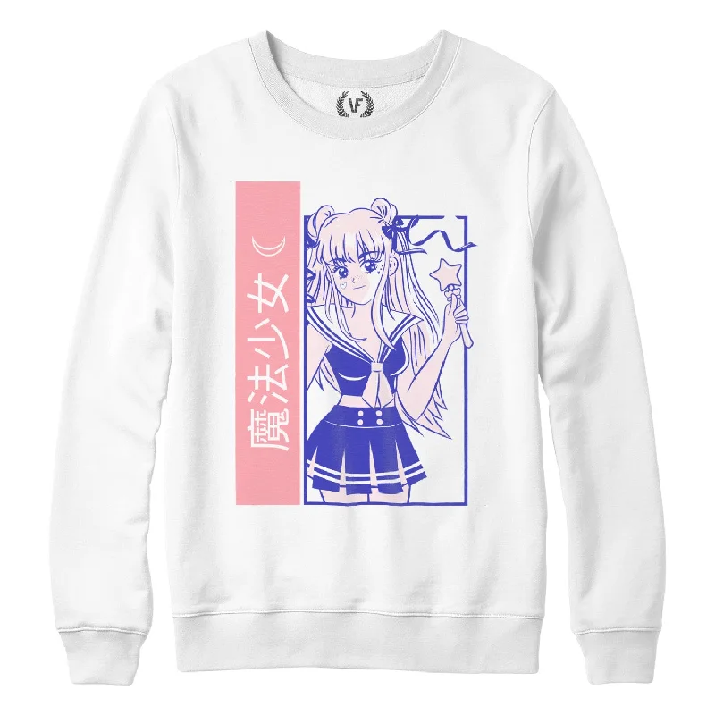 Magical Girl : Sweatshirt Hoodie with Longline Fit Extended Stylish