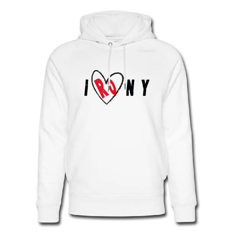UNISEX IRONY ORGANIC COTTON HOODIE Hoodie with Cropped Fit Short Trendy