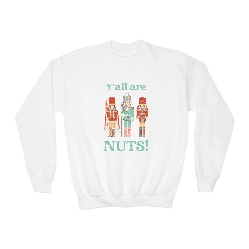 Y’all are Nuts! Nutcracker Youth Sweatshirt Hooded Sweatshirt Casual Wear Street Style Y’all are Nuts! Nutcracker Youth Sweatshirt Hooded Sweatshirt Casual Wear Street Style