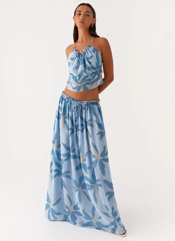 Zaya Maxi Skirt - Opulent Blue midi skirt versatile